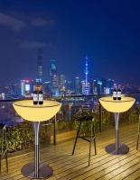 Стол светящийся круглый на металическом основании 80х80х56