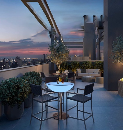 Стол светящийся квадратный на металическом основании 60х60х76 Стол светящийся квадратный на металическом основании 60х60х76